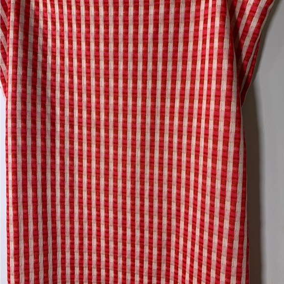Zara Small Jacquard Red Check Midi Dress - Picture 2 of 4
